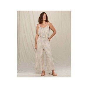 NWT TOAD &‎ CO Women's Taj Hemp Strappy Jumpsuit Size XL Knit Striped Wide Leg